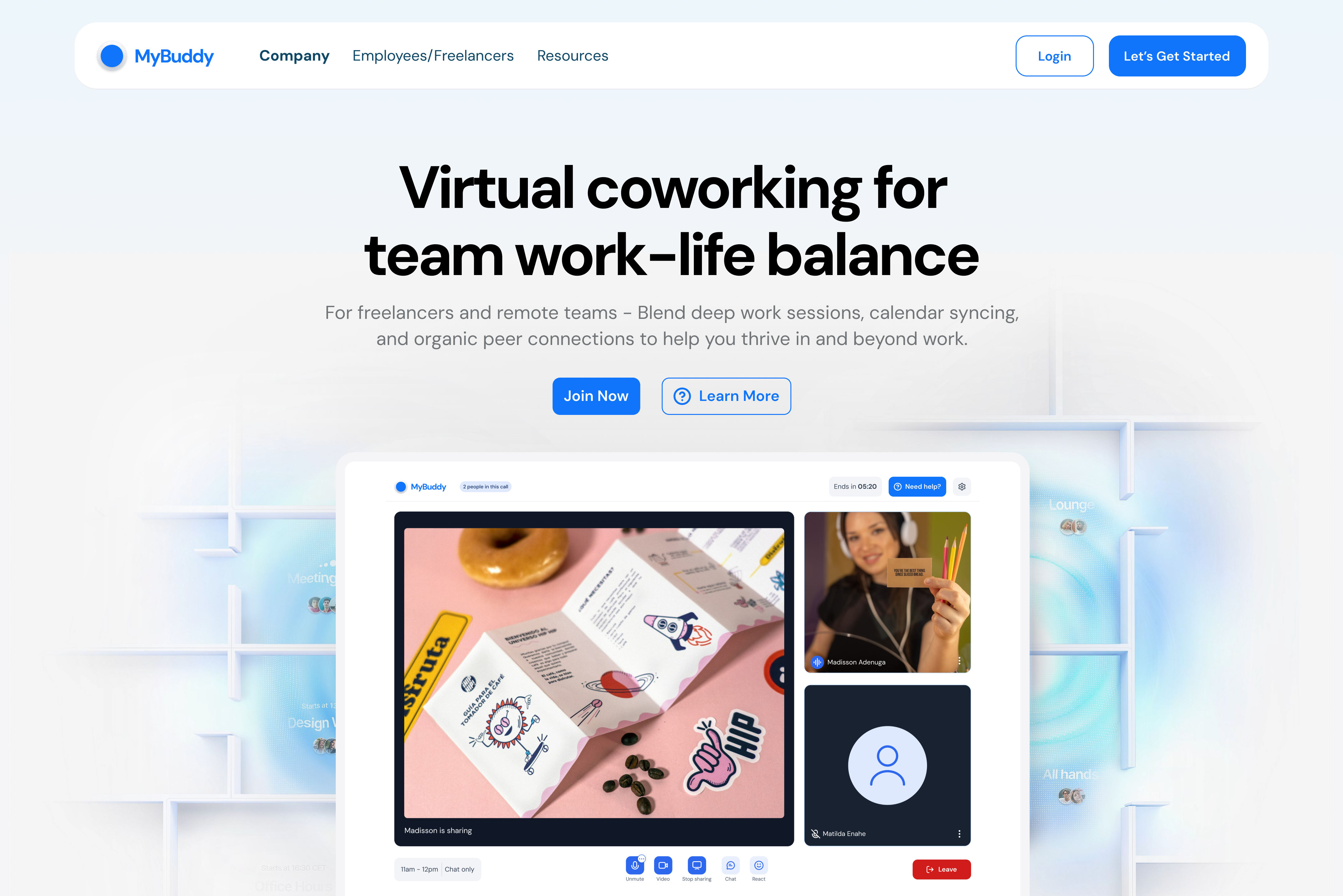 Buddily landing page